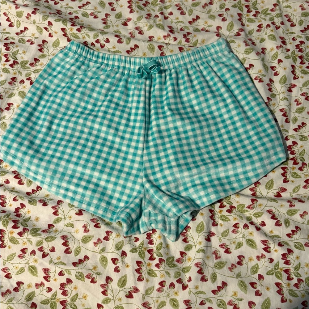 Aqua Gingham Shorts